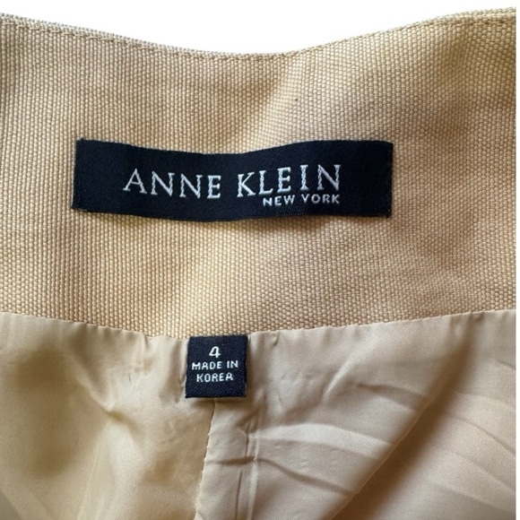 Vintage ANNE KLEIN linen pants high rise wide leg ankle trouser women’s 4 - Picture 9 of 9